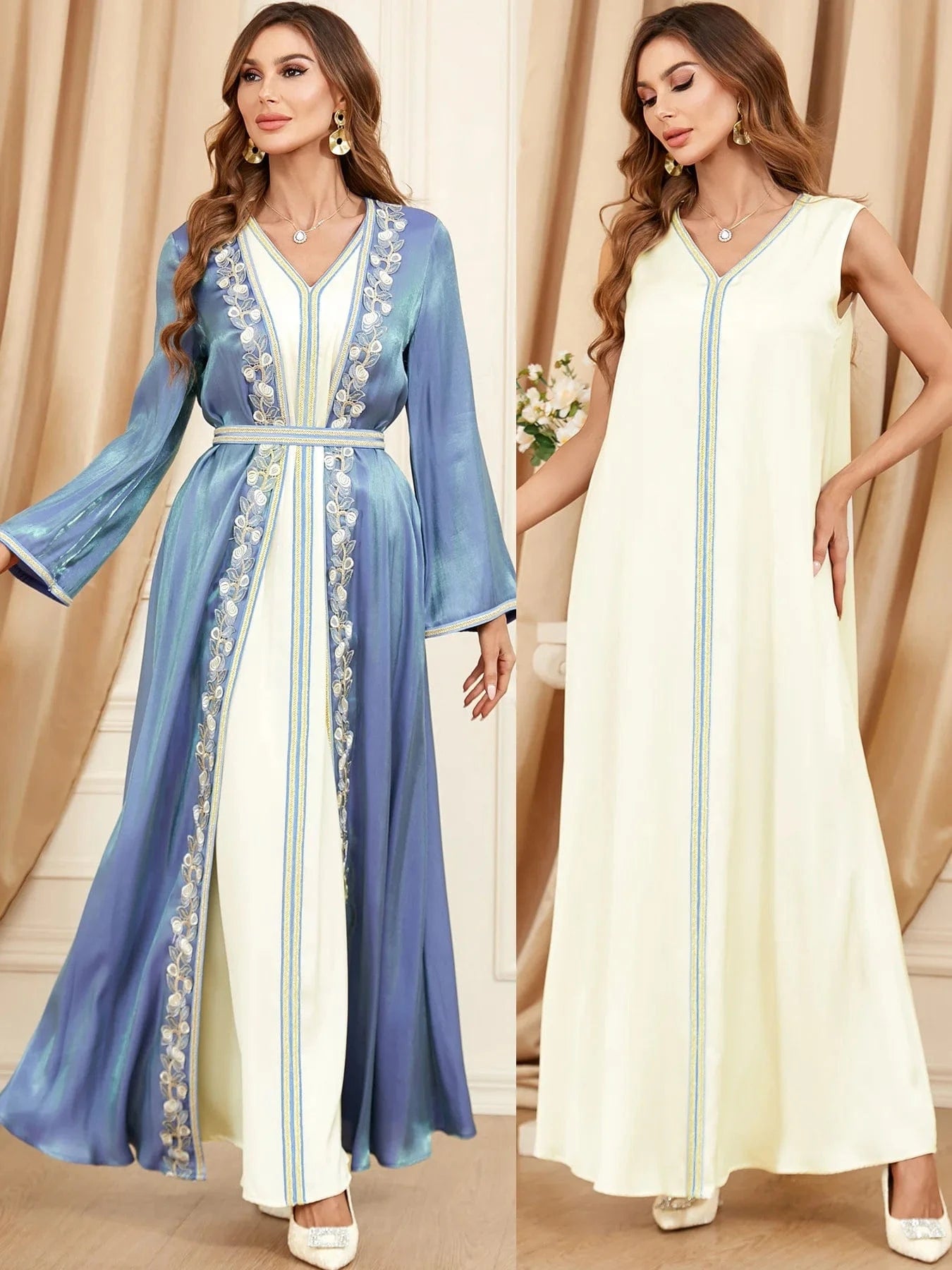 Blue And White Kaftan