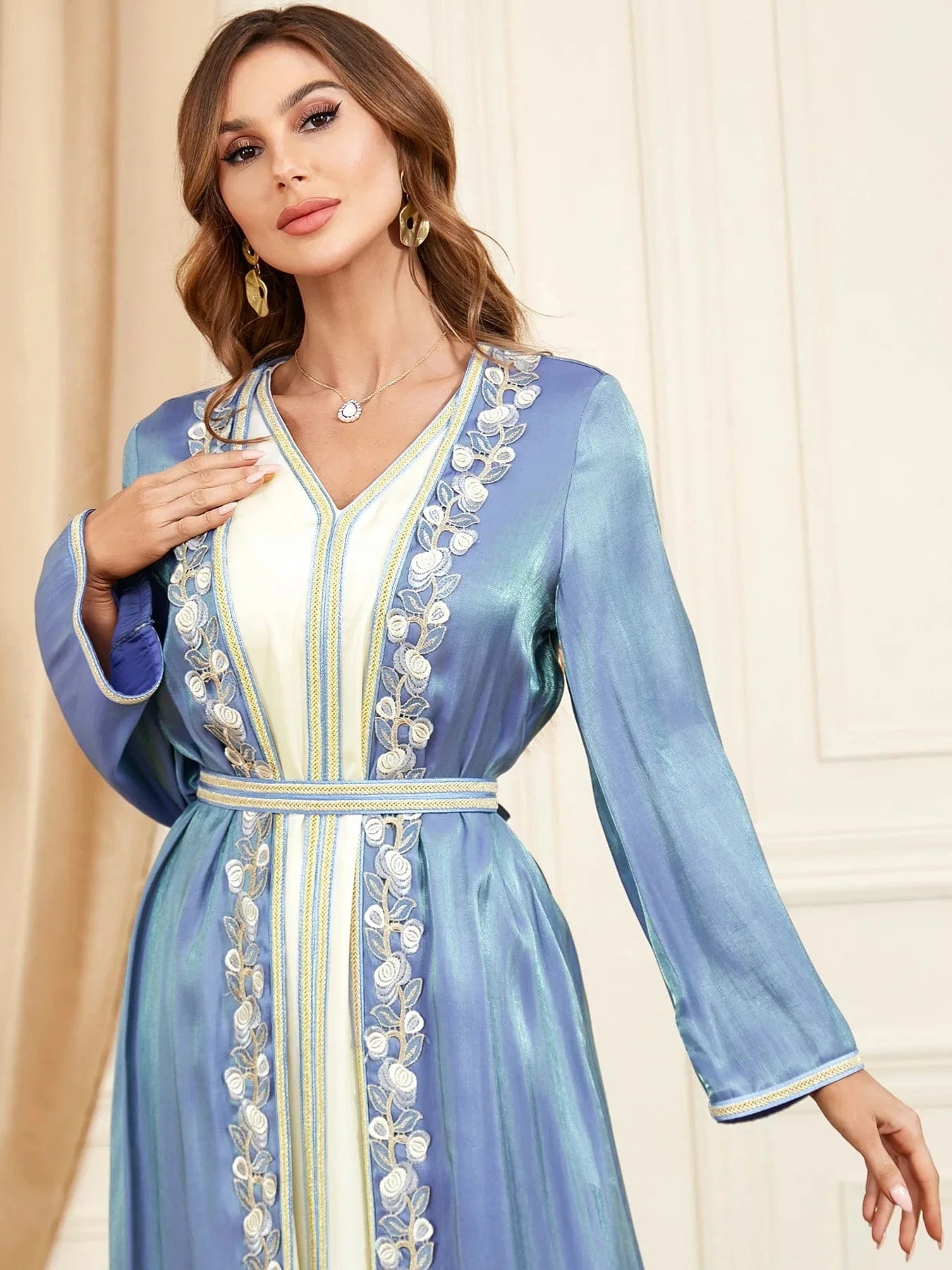 Blue And White Kaftan