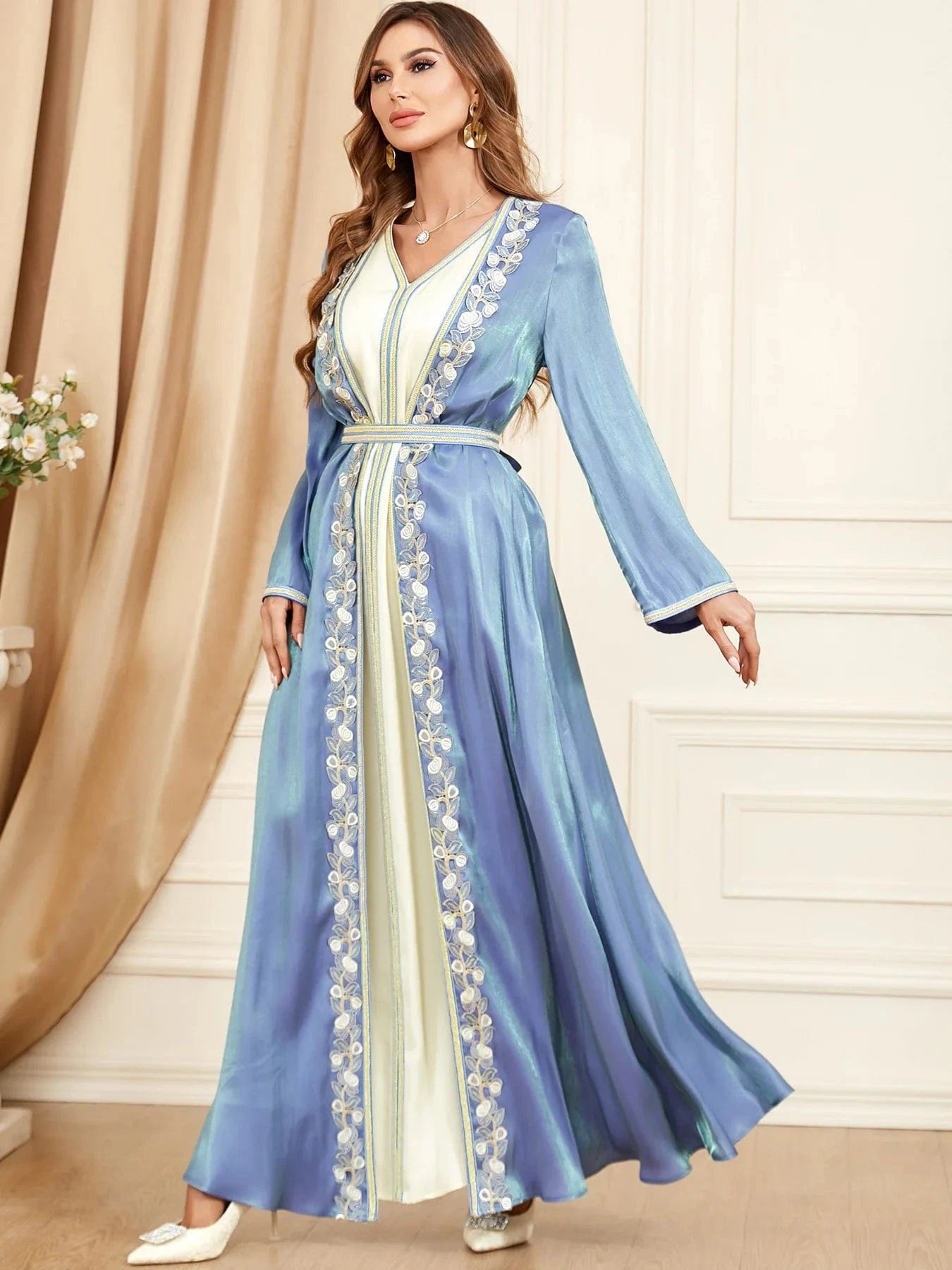Blue And White Kaftan