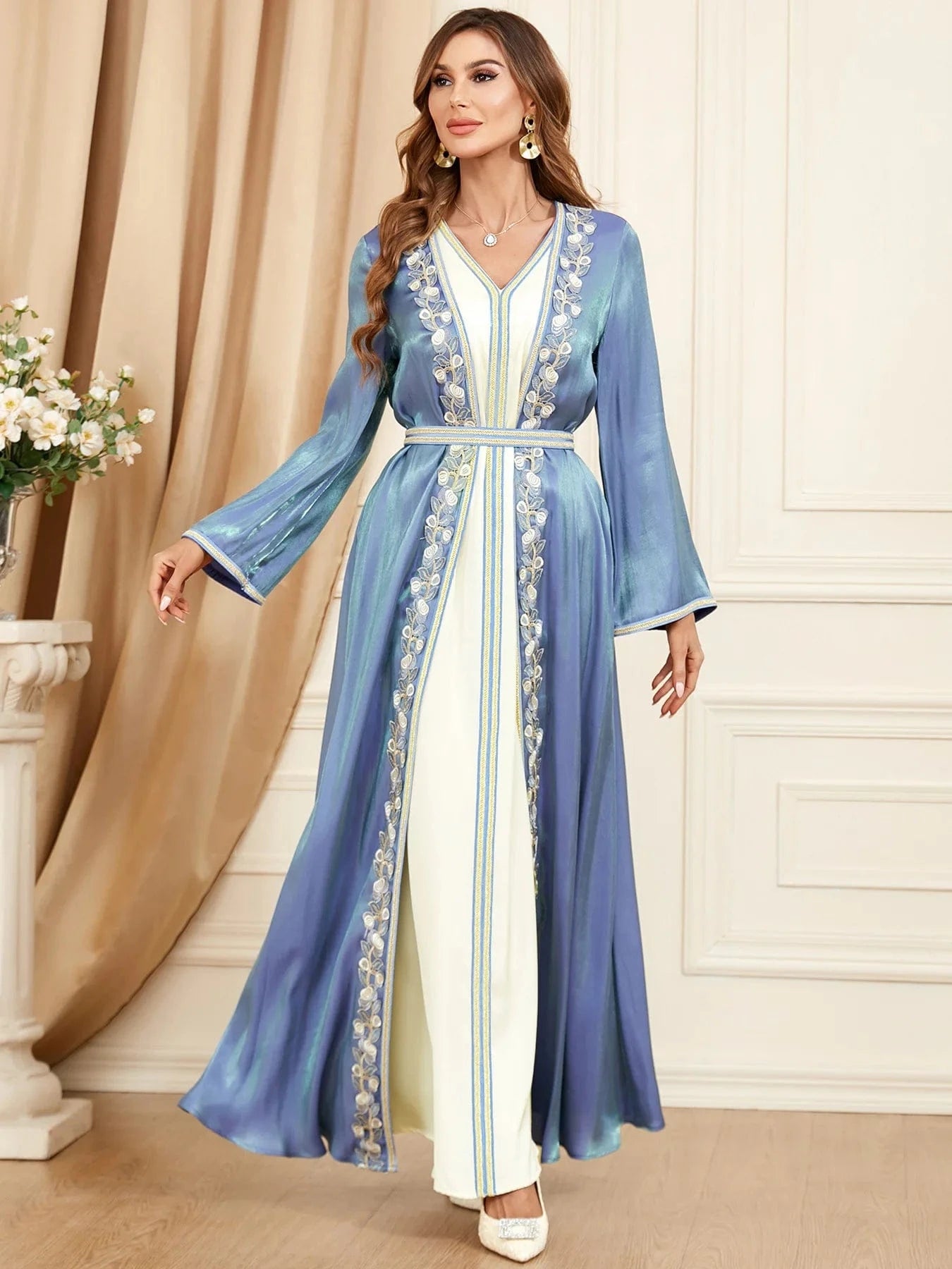 Blue And White Kaftan