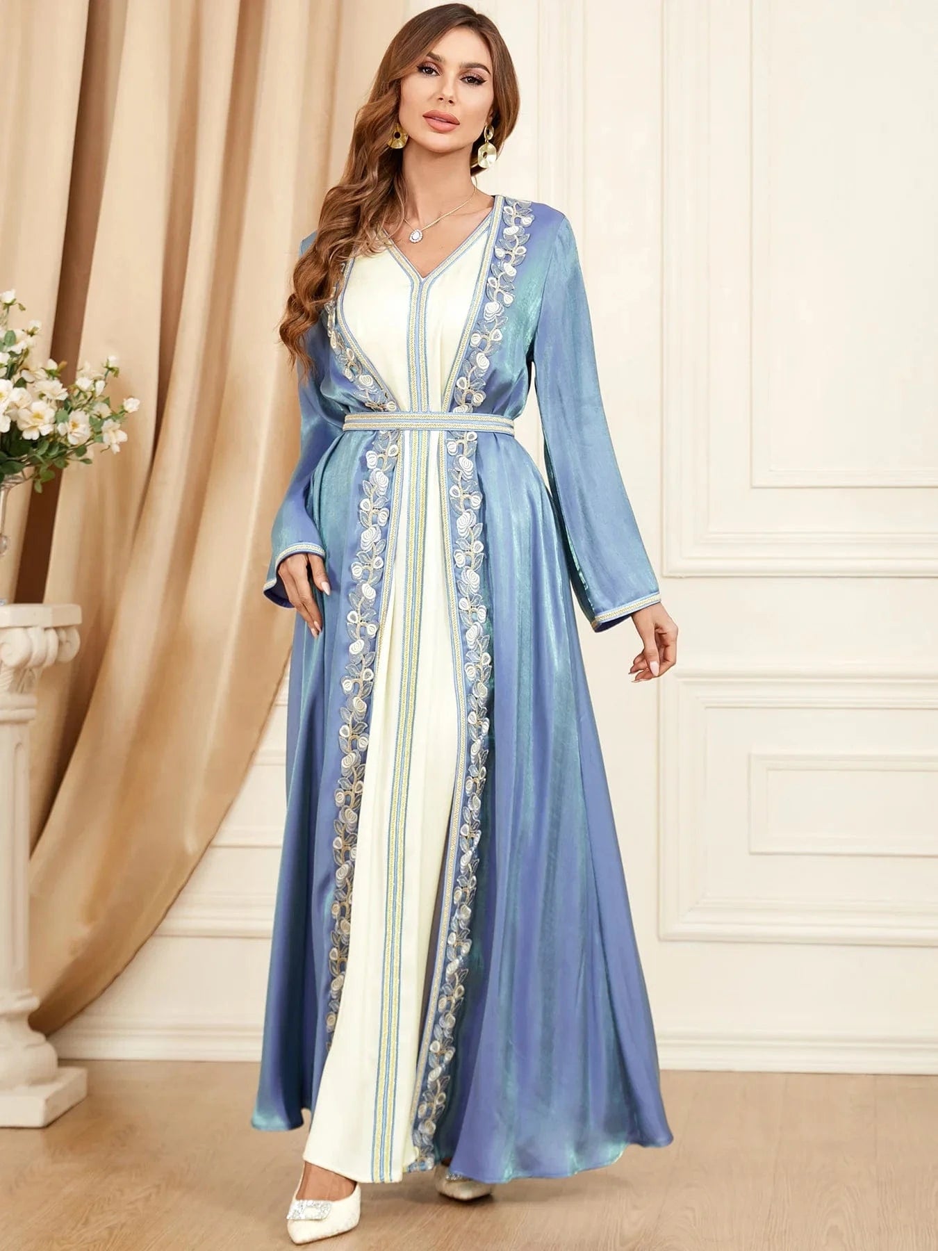 Blue And White Kaftan