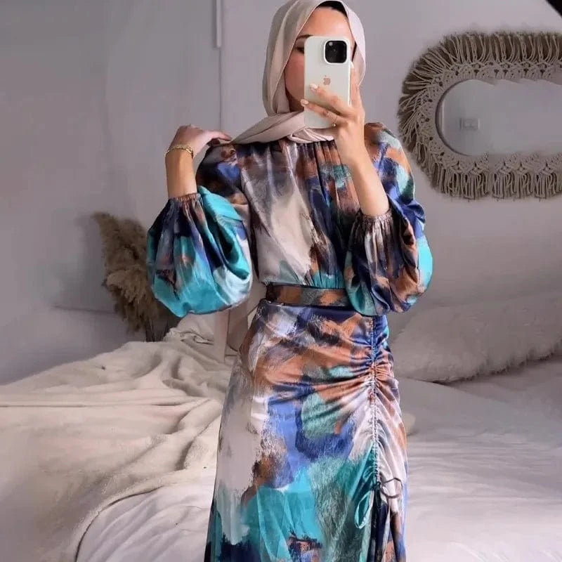 Pleated Kaftan Dress