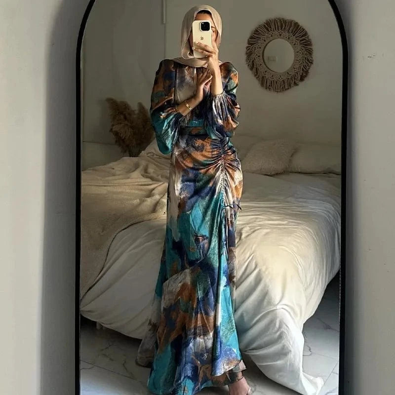 Pleated Kaftan Dress