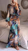 Pleated Kaftan Dress