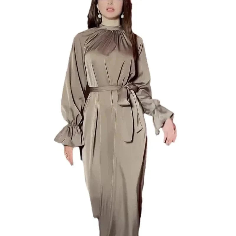 Satin Kaftan Dress