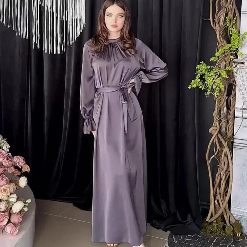 Satin Kaftan Dress