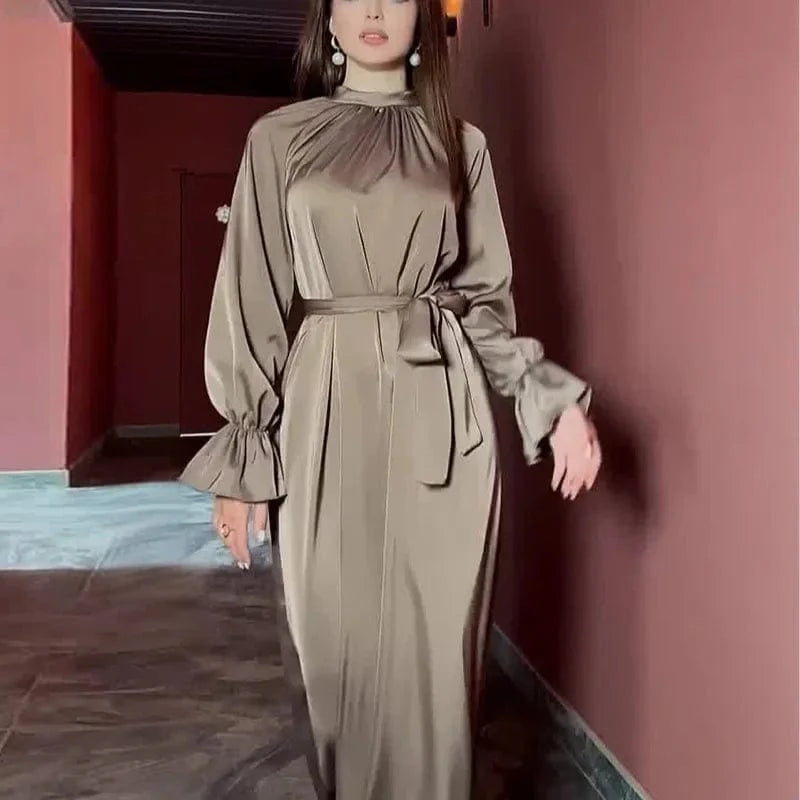 Satin Kaftan Dress