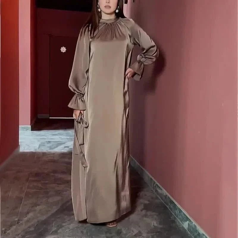 Satin Kaftan Dress