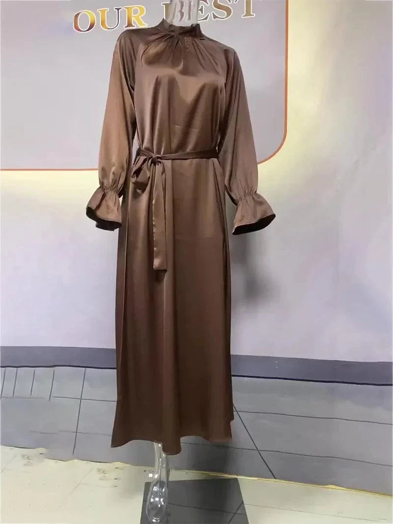 Satin Kaftan Dress