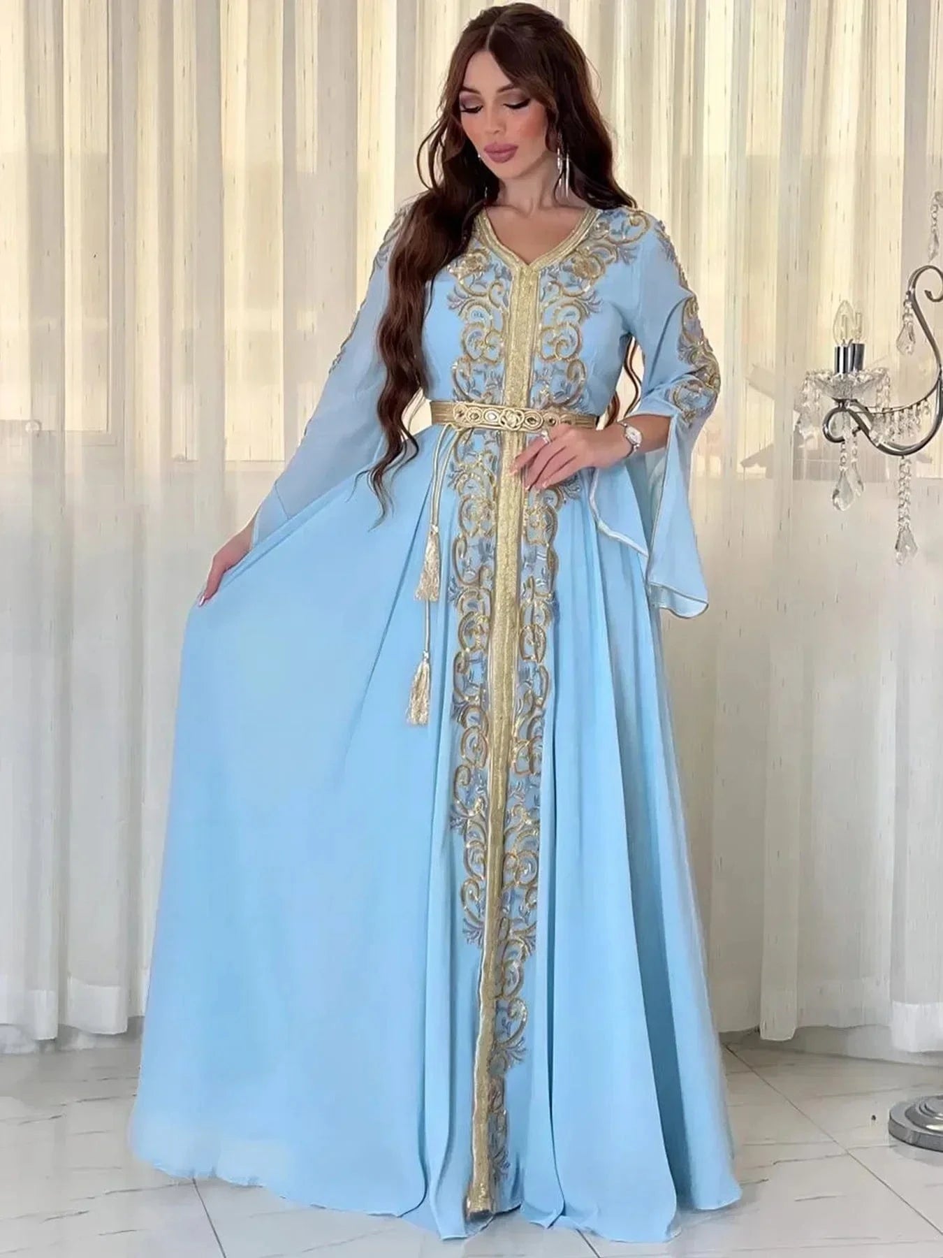 Sequin Kaftan Dress