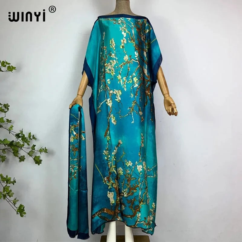 Silk Kaftan Dress