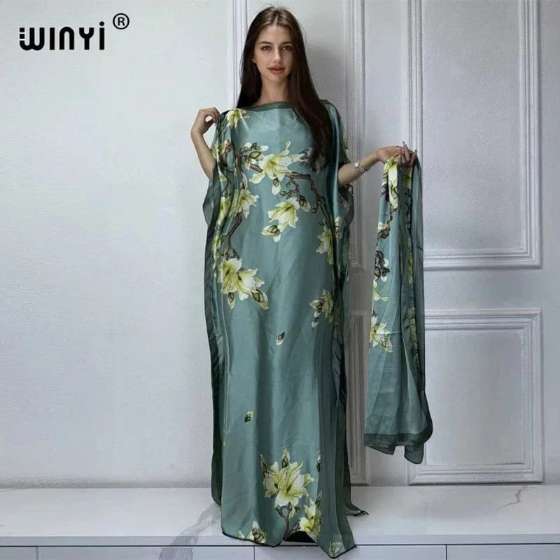 Silk Kaftan Dress