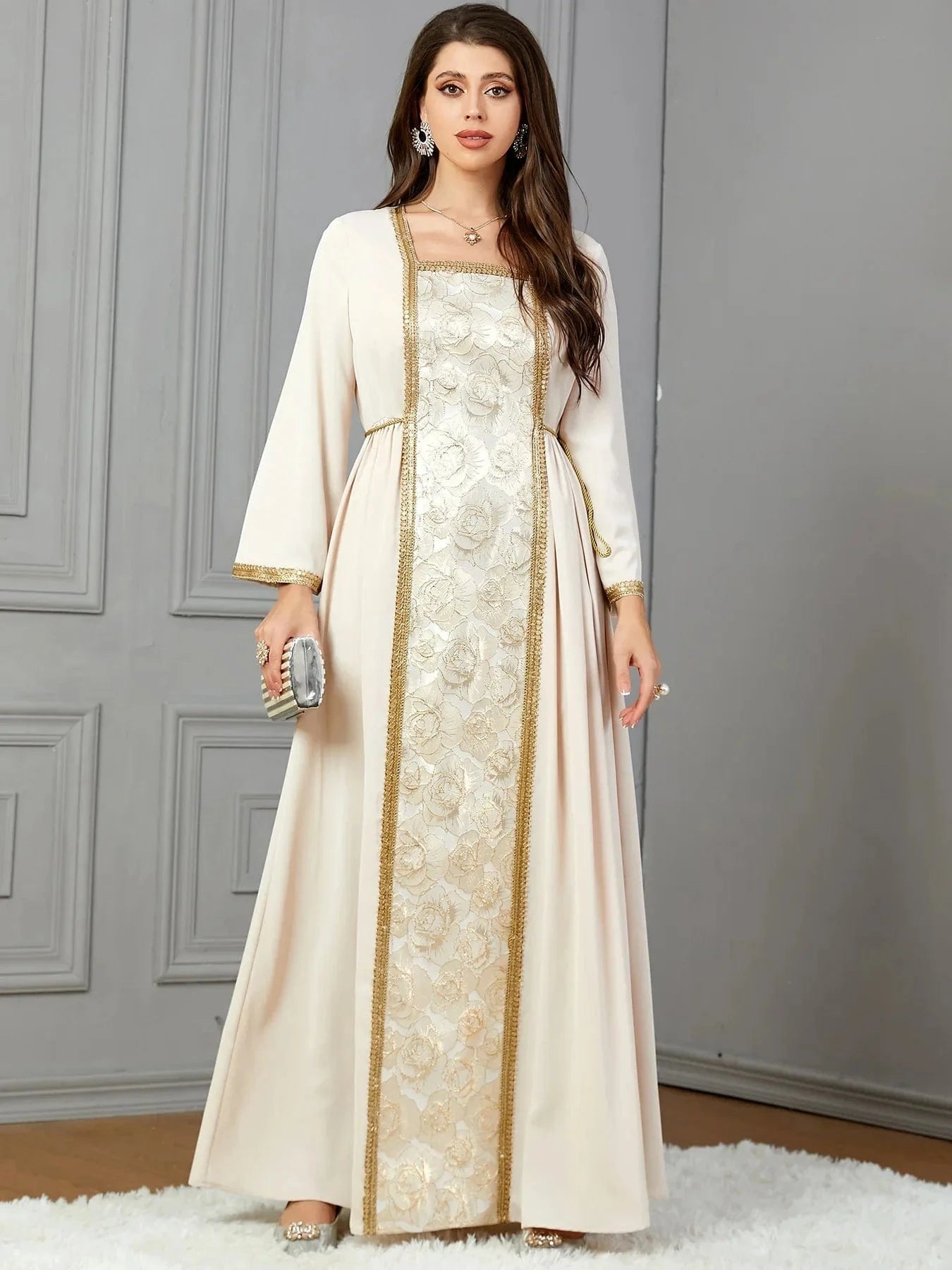 White And Gold Kaftan
